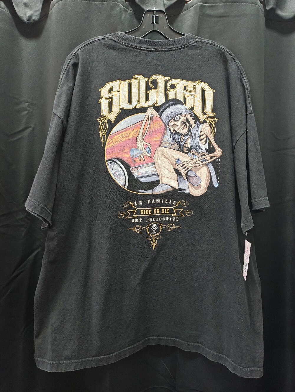 Sullen Black Skeleton La Familia Tshirt Sz 3XL